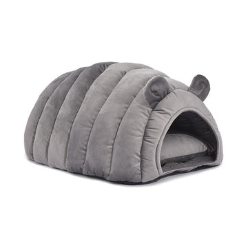 Pet Bed Comfy Kennel Cave Cat Beds Bedding Castle Igloo Round Nest Grey M PaWz